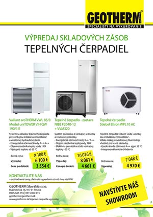 vypredaj tepelných čerpadiel cena